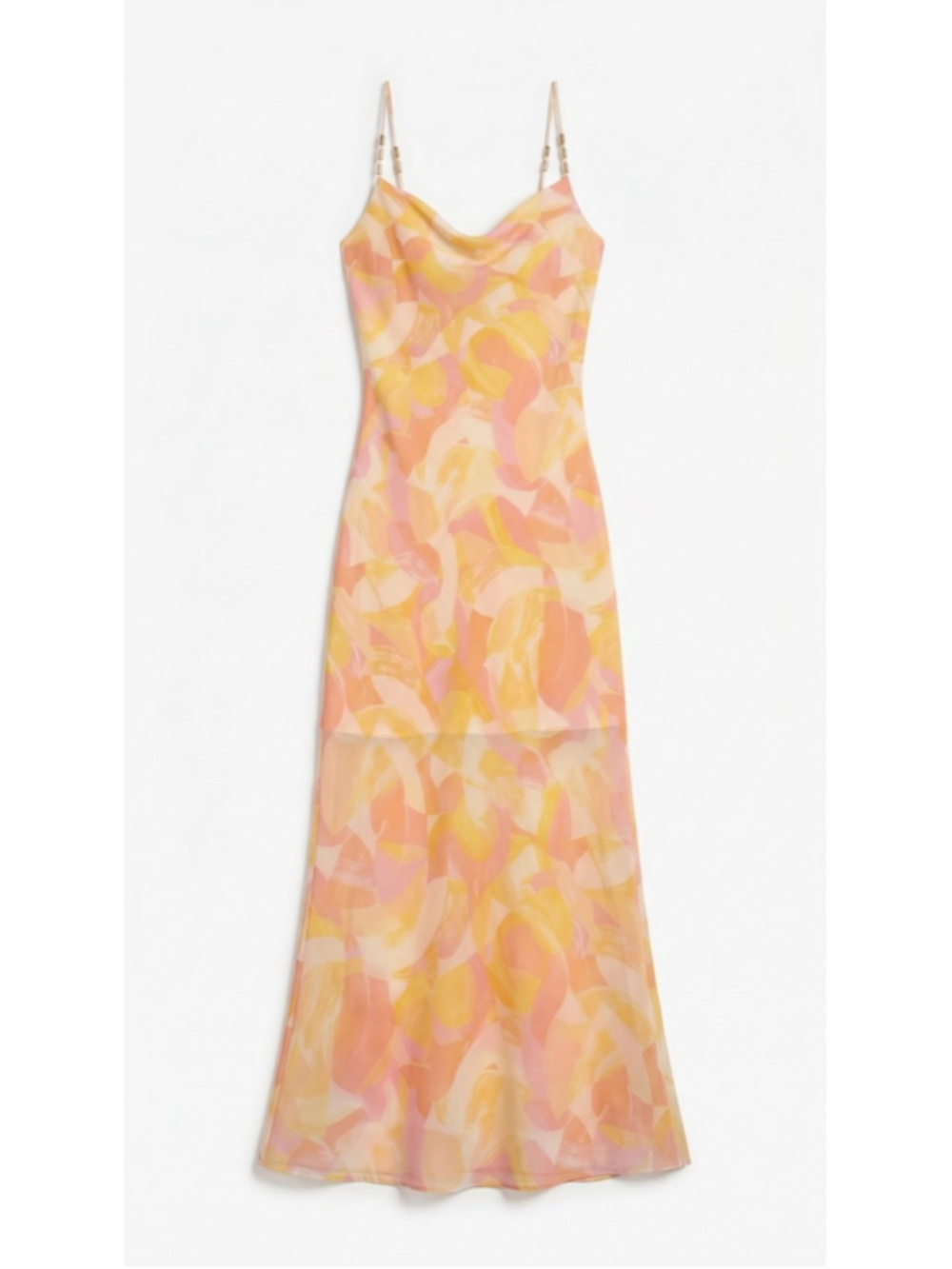 NWT Generation Love Marcella Abstract Maxi Dress Prism Yellow S